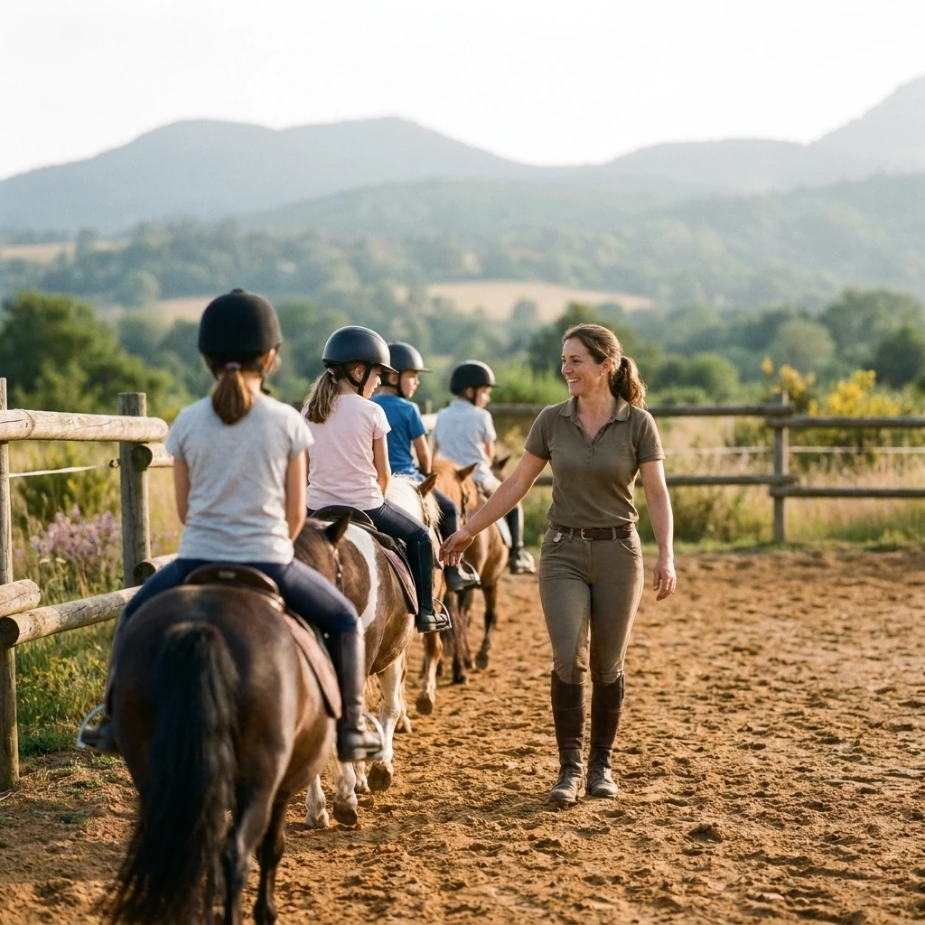 Cours de poney à Sansac-de-Marmiesse, Cantal